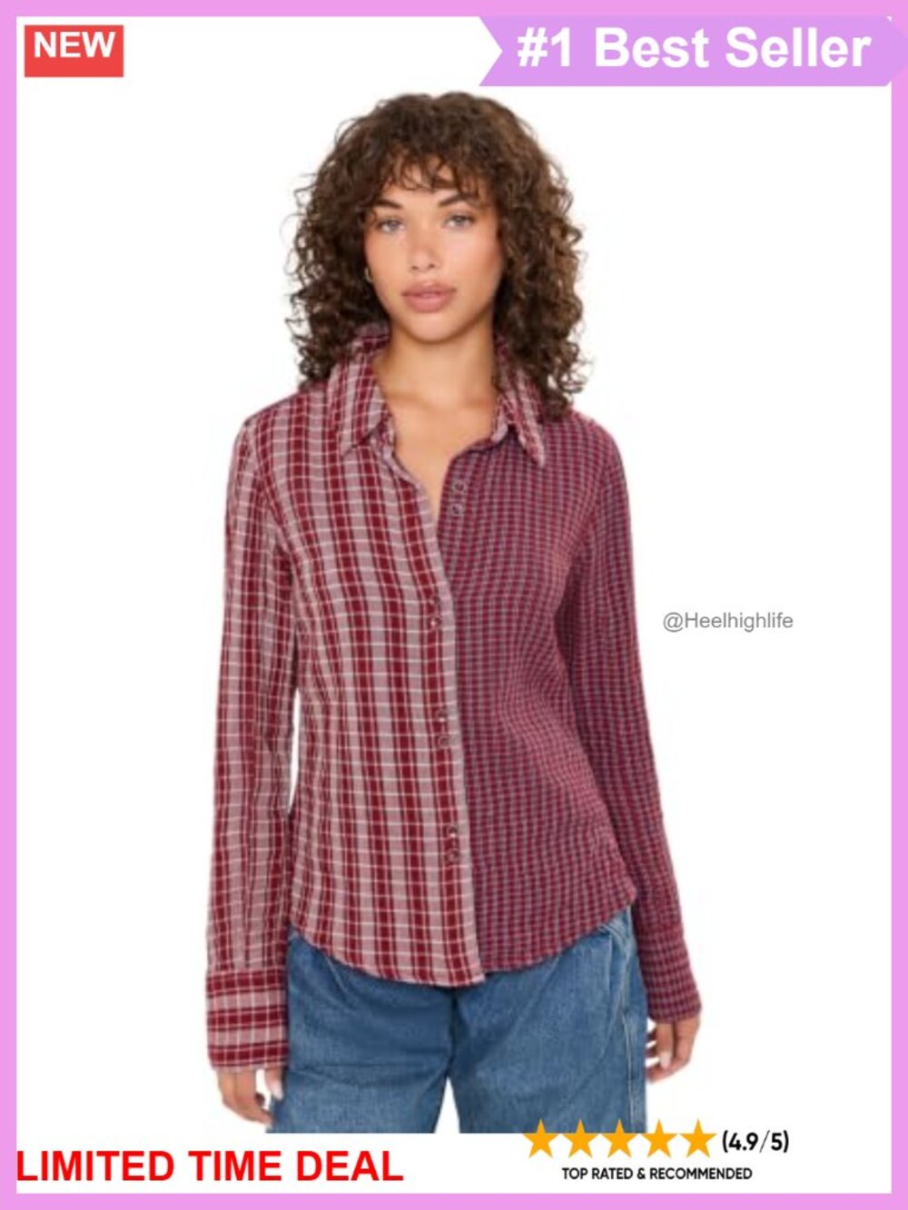 Free People Benny Slim Yarn-Dyed Plaid Button-Down Shirt